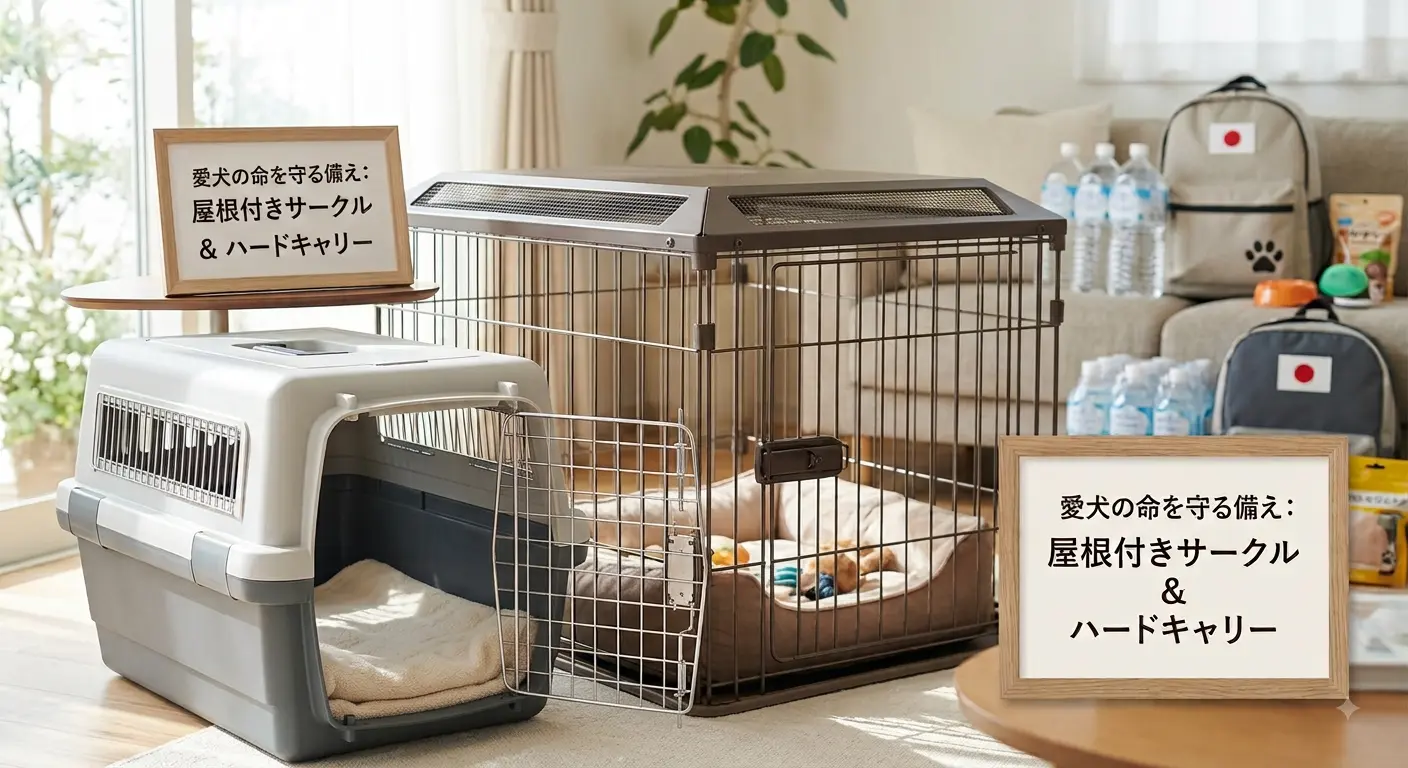【防災】愛犬の命を守る！ブリーダーが「屋根付きサークル」と「ハードキャリー」を強く推奨する理由